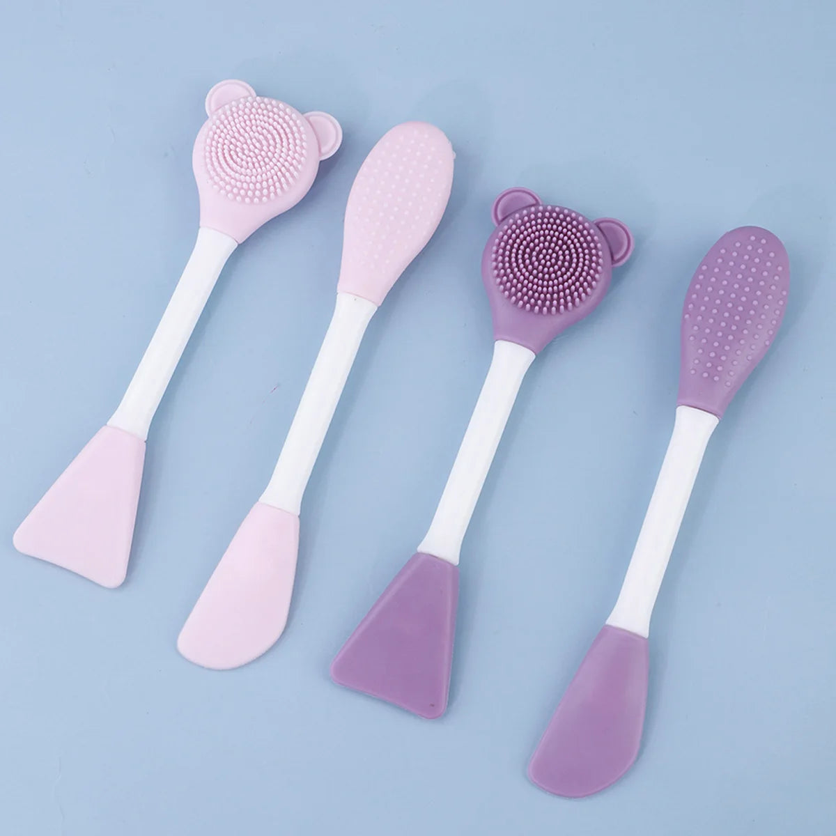Brosse visage en silicone double tête (forme ourson)