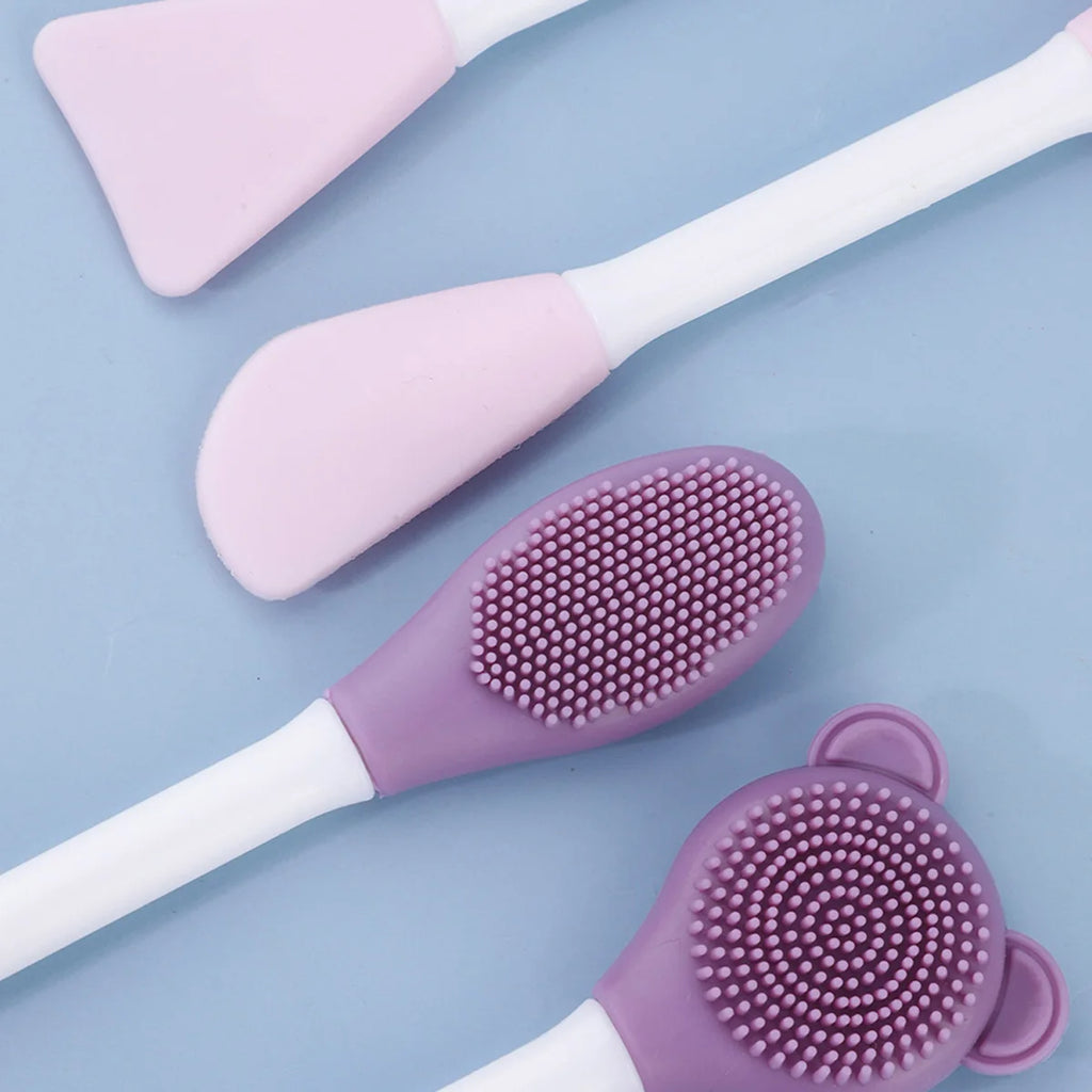Brosse visage en silicone double tête (forme ourson)