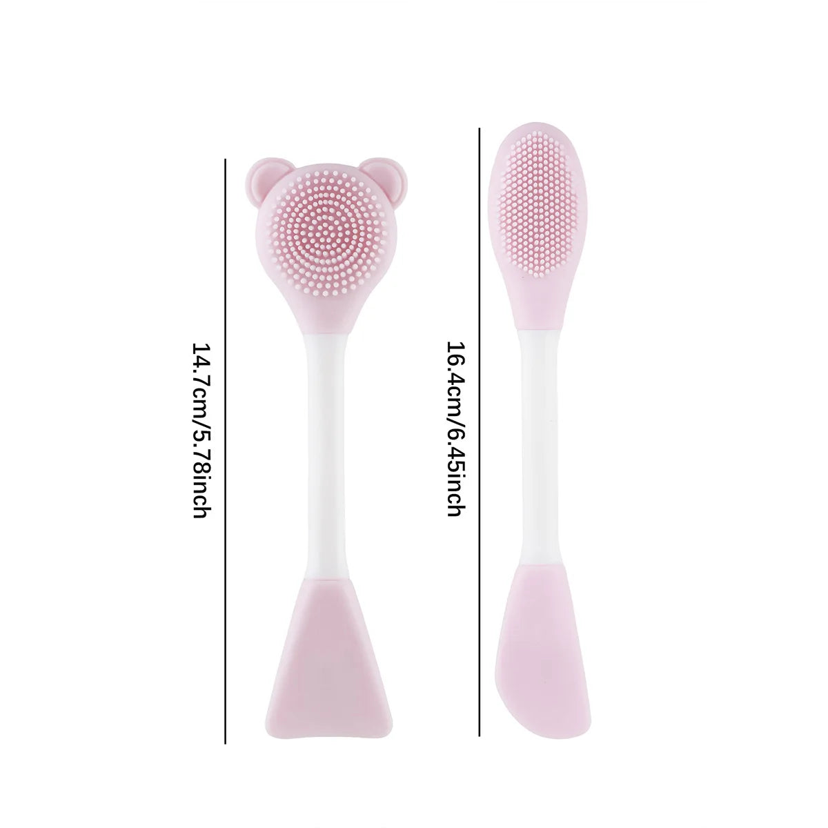 Brosse visage en silicone double tête (forme ourson)